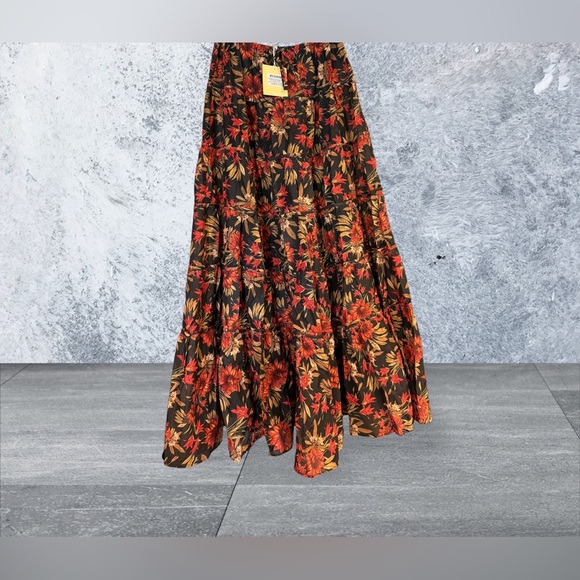 Charlie Holiday Floral Red Black Alfie Maxi Skirt. NWT - Picture 2 of 3